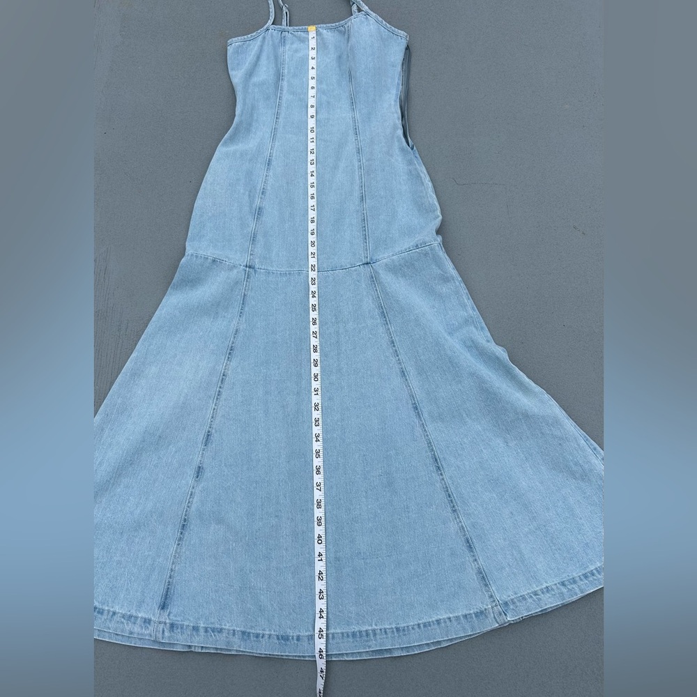 254.INDIGO REIN Women’s Light Wash Denim Mermaid Maxi Dress - Picture 6 of 12